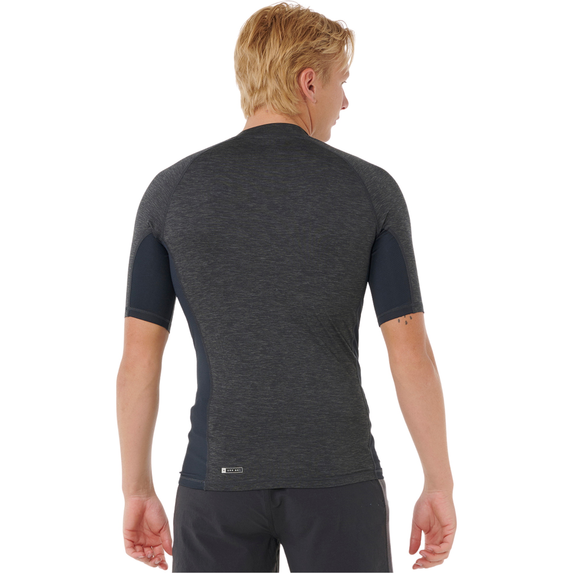 2026 Rip Curl Mens Dawn Patrol UPF Perf Short Sleeve Rash Vest 193MRV - Black Marle